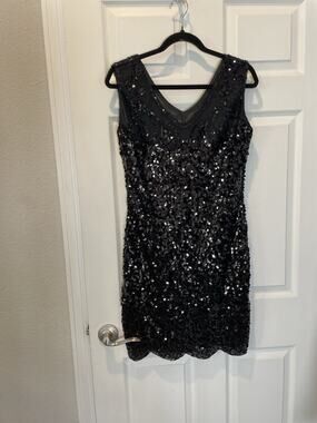 New! Flapper Dress 1920s Gatsby Sequin Beaded Dress Costume Sz L#109